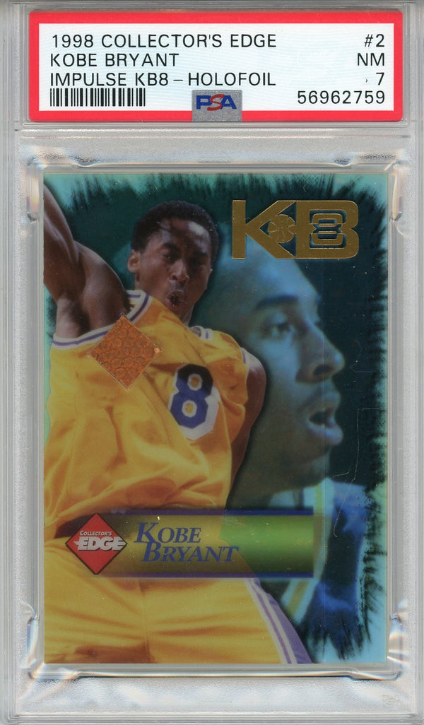 Kobe Bryant 1998 Collector's Edge Impulse KB8 Holofoil Card #2 (PSA)