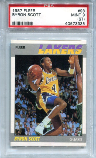 Byron Scott 1987 Fleer #98 PSA Mint 9 (ST) Card