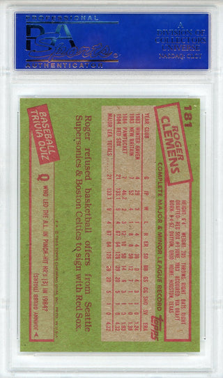 Roger Clemens 1985 Topps Card #181 (PSA NM-MT 8)