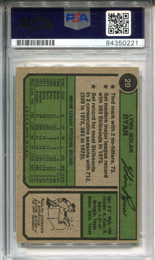 Nolan Ryan "HOF 99" Autographed 1974 Topps Card (PSA)