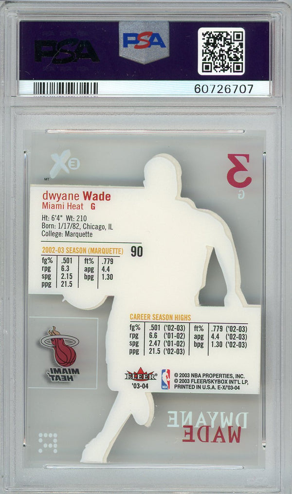 Dwyane Wade 2003 Fleer E-X Card #90 (PSA NM-MT 8)