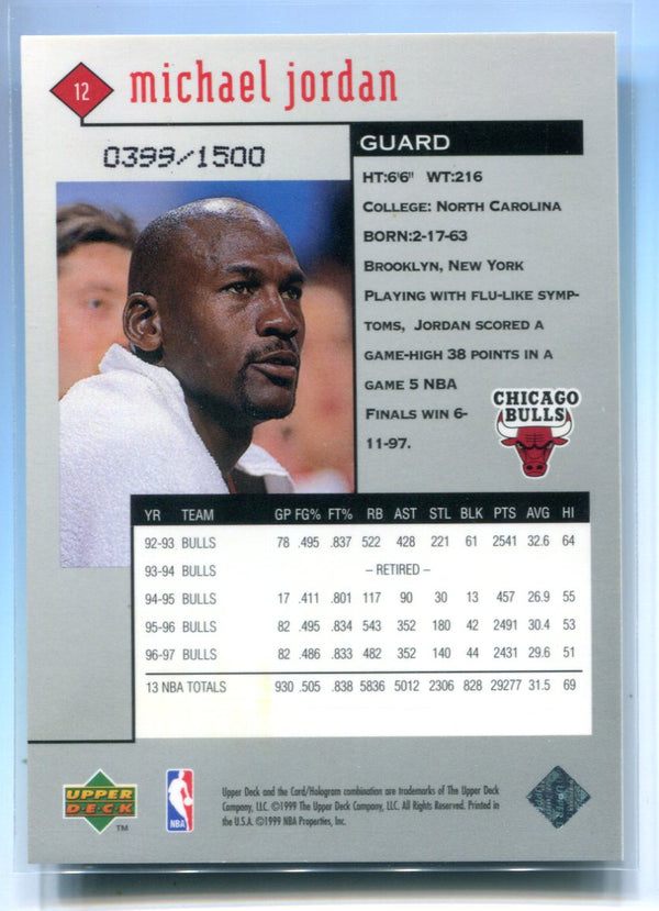 Michael Jordan 1999 Upper Deck Black Diamond #12 Card (399/1500)