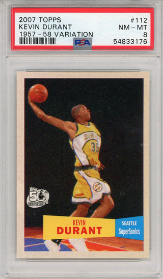 Kevin Durant 2007-08 Topps 1957-58 Variation #112 PSA NM-MT 8 RC