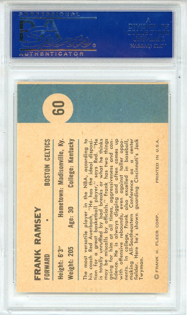 Frank Ramsey 1961 Fleer Card #60 (PSA NM-MT 8)