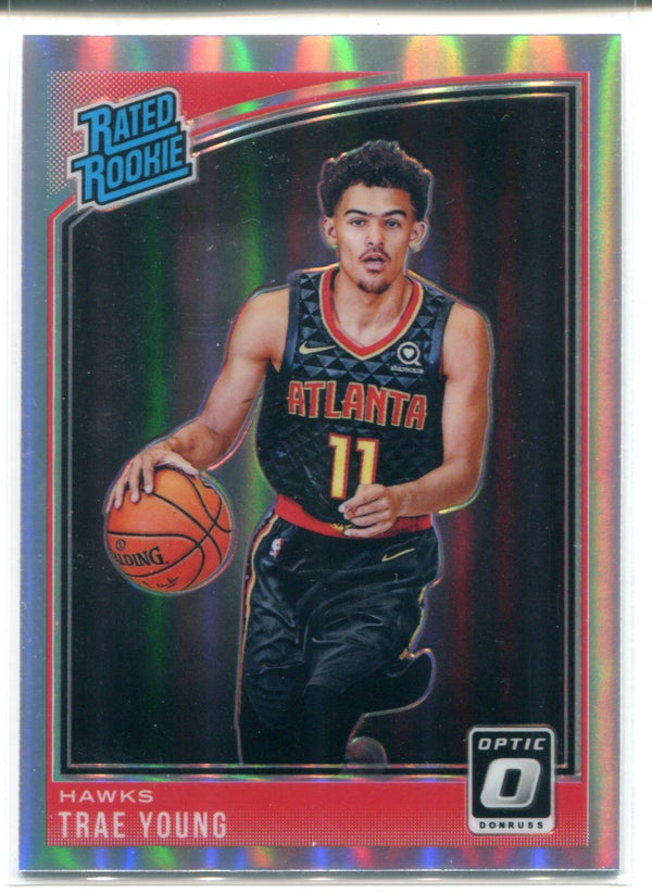 Trae Young 2018-19 Panini Donruss Opitc Holo Rookie Card