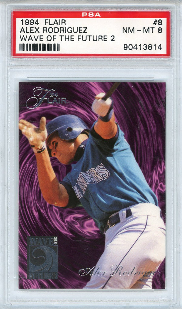 Alex Rodriguez 1994 Flair Wave of the Future 2 Card #8 (PSA NM-MT 8)