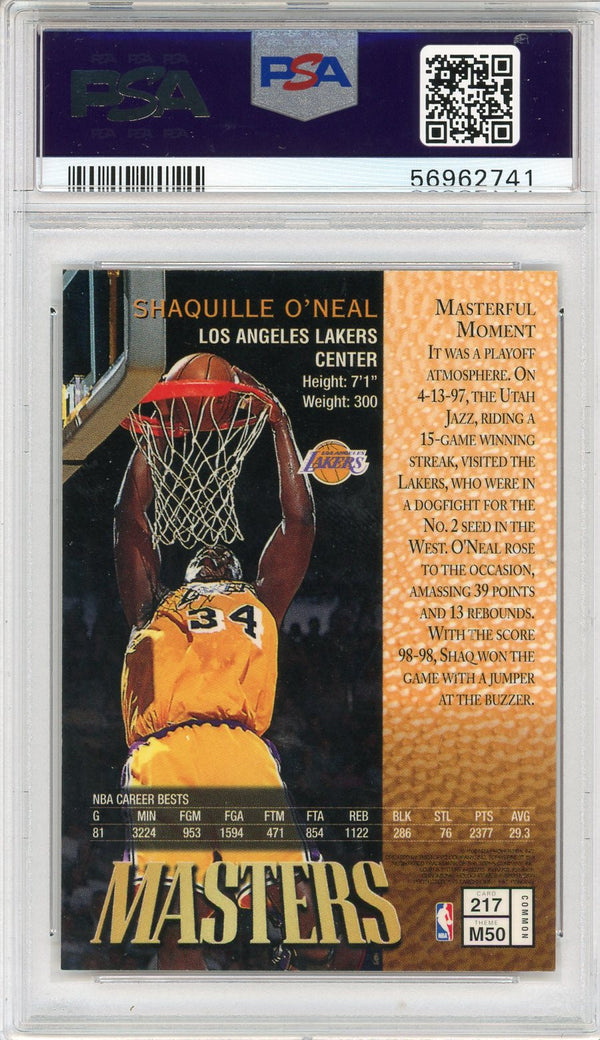 Shaquille O'Neal 1997 Topps Finest W/ Coating Card #217 (PSA)