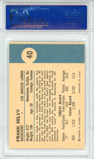 Frank Selvy 1961 Fleer Card #40 (PSA NM-MT 8)