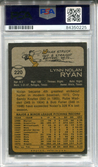 Nolan Ryan "HOF 99" Autographed 1973 Topps Card (PSA)