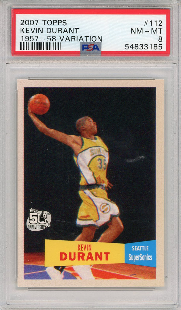 Kevin Durant 2007-08 Topps 1957-58 Variation #112 PSA NM-MT 8 RC