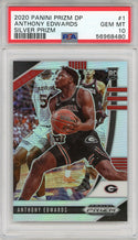 Anthony Edwards 2020 Panini Prizm DP Silver Prizm Rookie Card #1 (PSA)