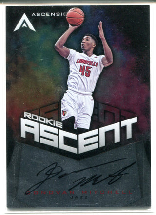 Donovan Mitchell Autographed 2017-18 Panini Ascension Ascent Rookie Card