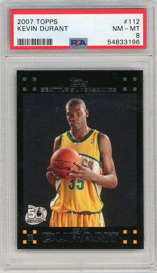 Kevin Durant 2007-08 Topps Black Border #112 PSA NM-MT 8 RC