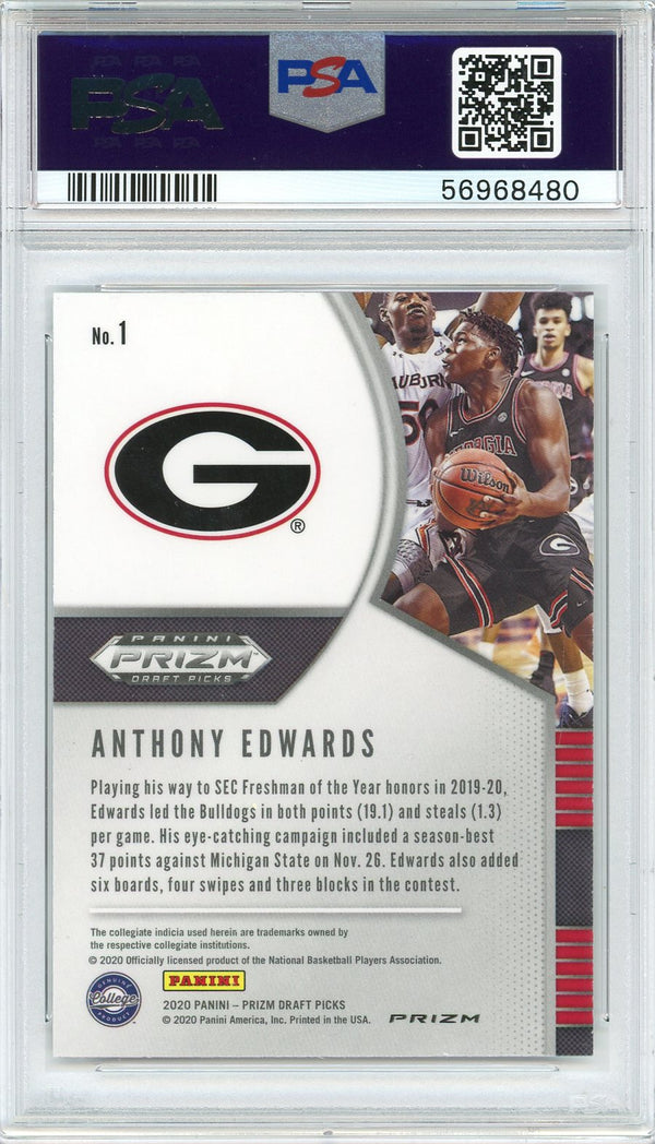 Anthony Edwards 2020 Panini Prizm DP Silver Prizm Rookie Card #1 (PSA)