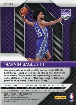 Marvin Bagley III 2019 Panini Prizm Rookie Card