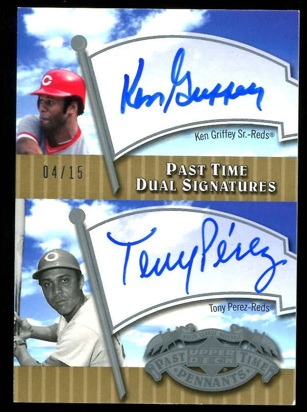 Tony Perez & Ken Griffey Sr. Upper Deck Dual Signatures #4/15