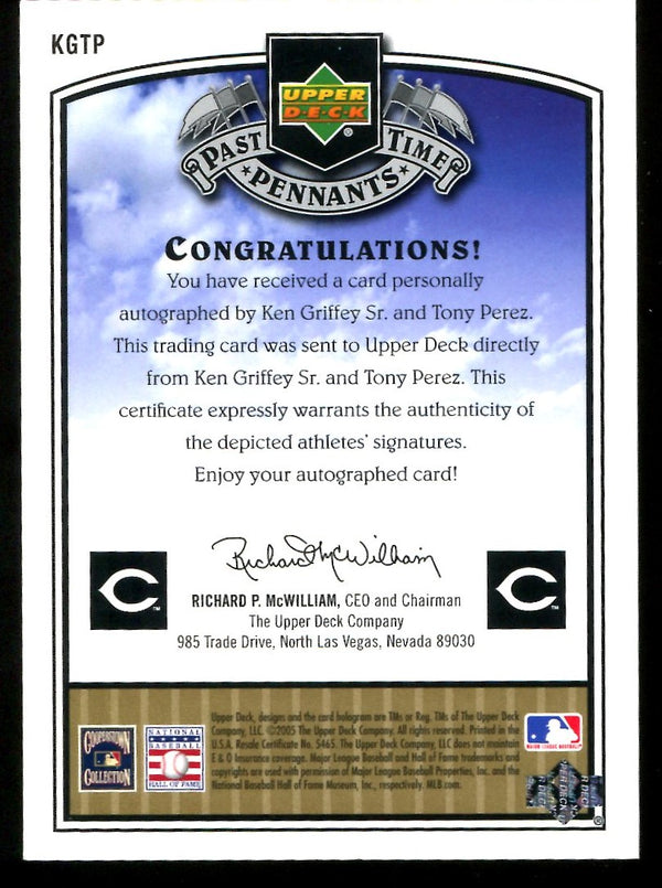 Tony Perez & Ken Griffey Sr. Upper Deck Dual Signatures #4/15