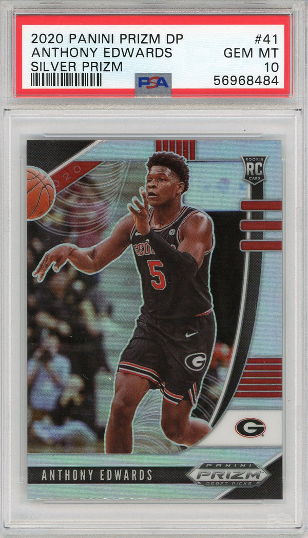 Anthony Edwards 2020 Panini Prizm DP Silver Prizm Rookie Card #41 (PSA)