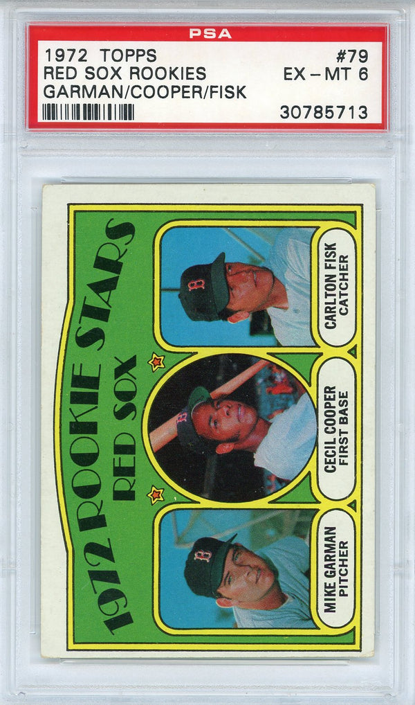 Red Sox Rookies 1972 Topps Card #79 (PSA EX-MT 6)