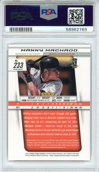 Manny Machado 2013 Panini Prizm Red Pulsar Rookie Card #233 (PSA)