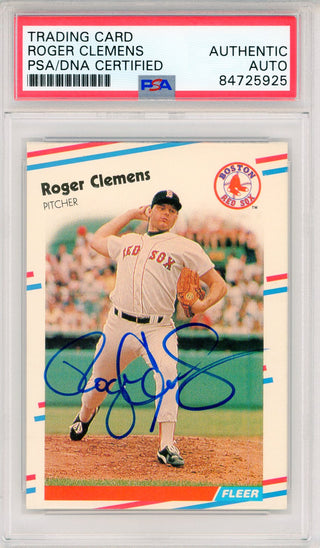 Roger Clemens Autographed 1988 Fleer Card #349 (PSA Auto)