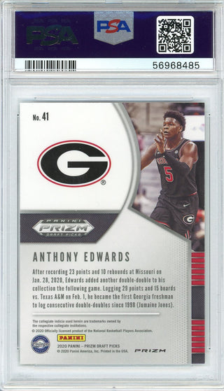 Anthony Edwards 2020 Panini Prizm DP Silver Prizm Rookie Card #41 (PSA)