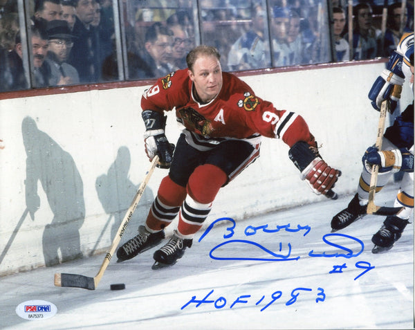 Bobby Hull "HOF 1983" Autographed 8x10 Action Photo (PSA)