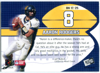 Aaron Rodgers 2005 Press Pass Big Numbers Insert Rookie Card