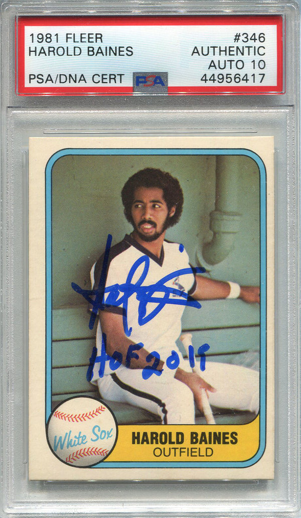 Harold Baines "HOF 2019" Autographed 1981 Fleer Rookie Card (PSA)