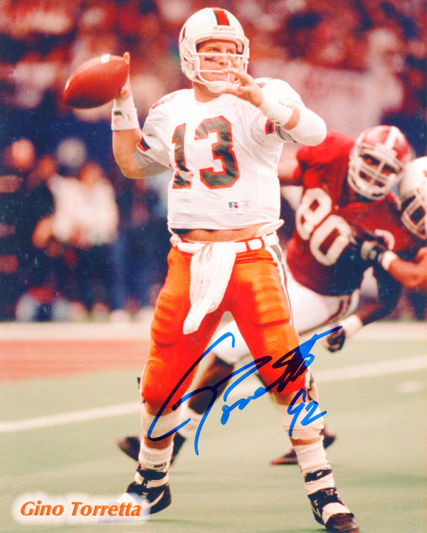 Gino Torretta Autographed 8x10 Photo