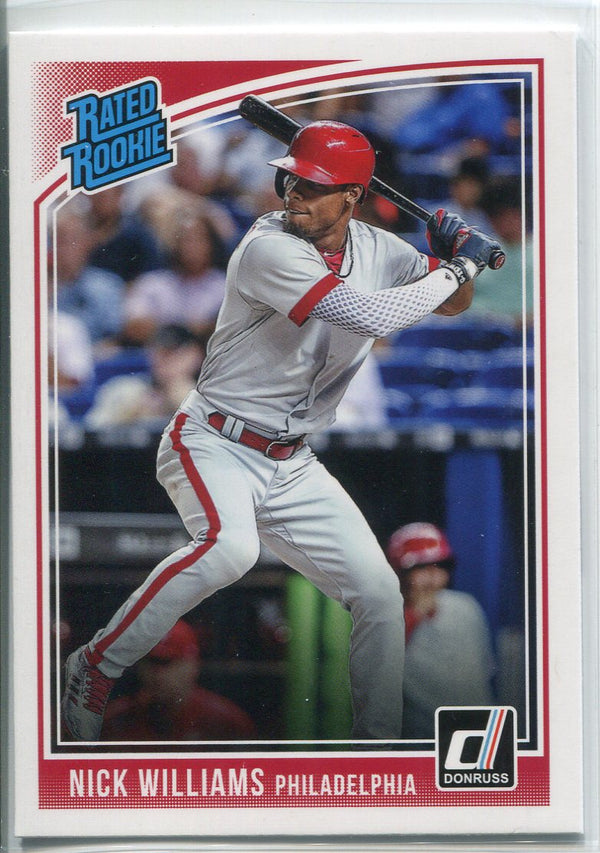 Nick Williams 2018 Panini Donruss Rated Rookie Card