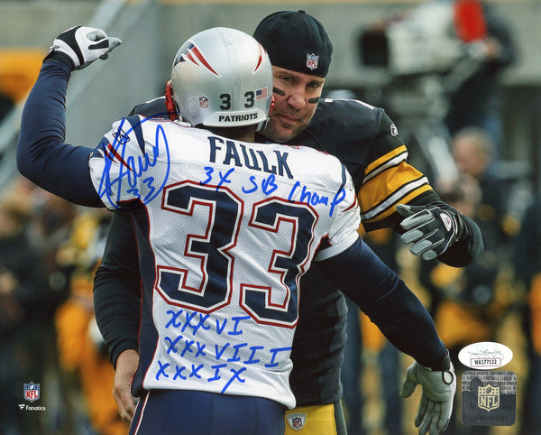 Kevin Faulk "3x SB Champ, XXXVI, XXXVIII & XXXIX" Autographed 8x10 Photo (JSA)