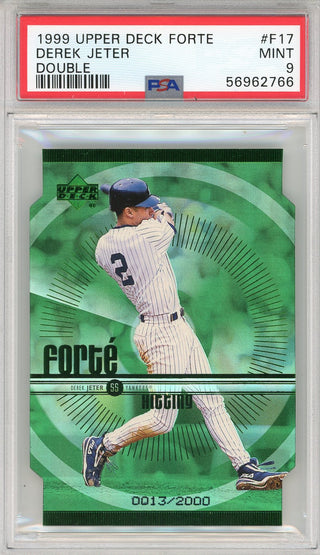 Derek Jeter 1999 Upper Deck Forte Double Die Cut Card #F17 (PSA)