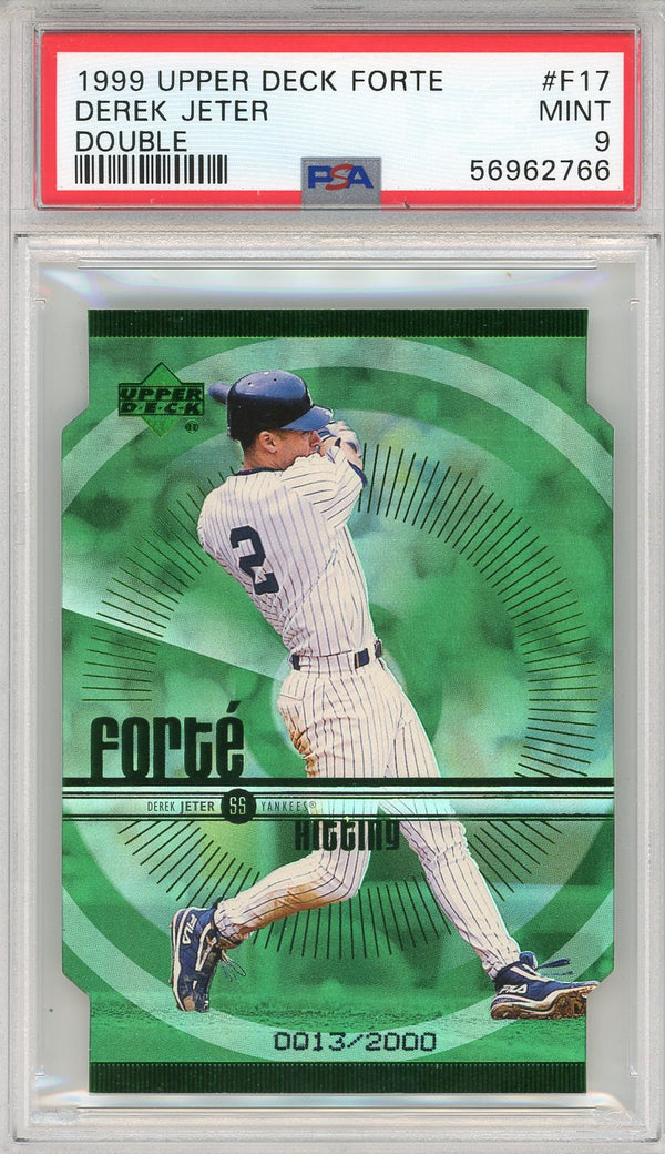 Derek Jeter 1999 Upper Deck Forte Double Die Cut Card #F17 (PSA)