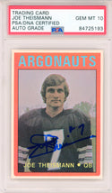 Joe Theismann Autographed 1971 O Pee Chee Card #27 (PSA Auto Gem MT 10)