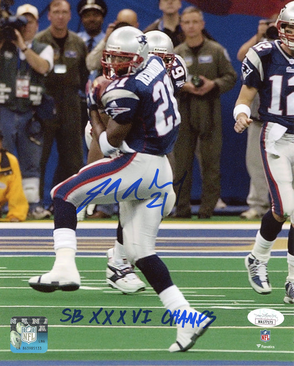 JR Redmond "SB XXXVI Champs" Autographed 8x10 Photo (JSA)