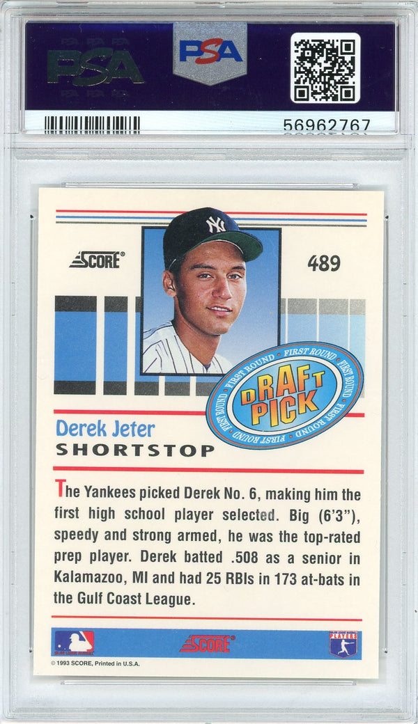 Derek Jeter 1993 Score Rookie Card #489 (PSA)