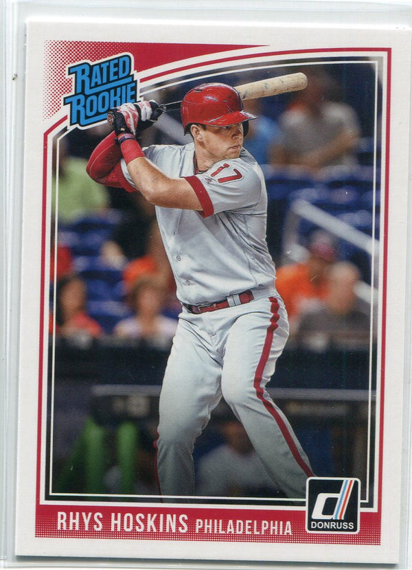 Rhys Hoskins 2018 Panini Donruss Rated Rookie Card