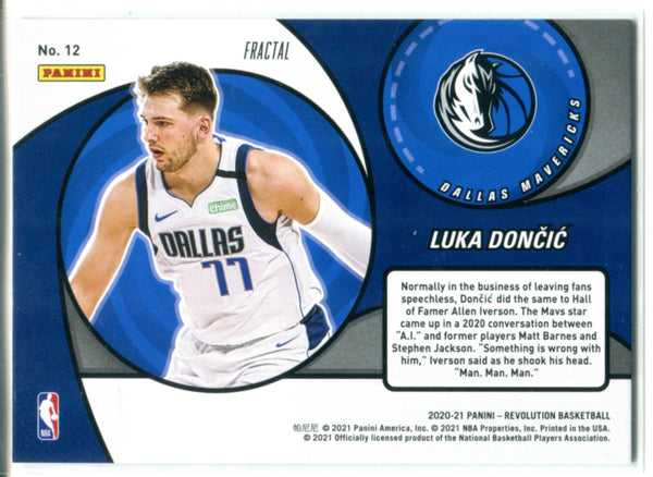 Luka Doncic 2020-21 Panini Revolution Vortex Fractal Card #12