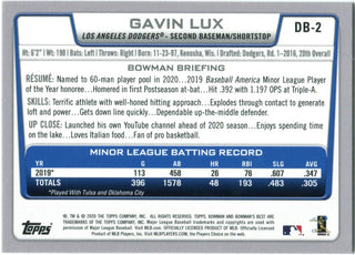 Gavin Lux Bowmans Best 2020 Rookie