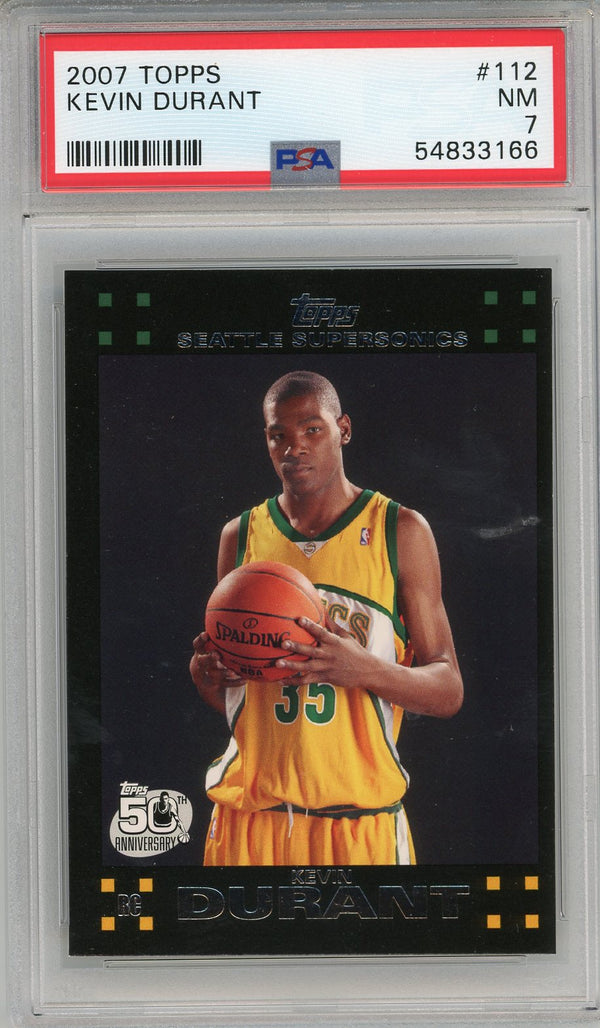 Kevin Durant 2007-08 Topps Black Border #112 PSA NM 7