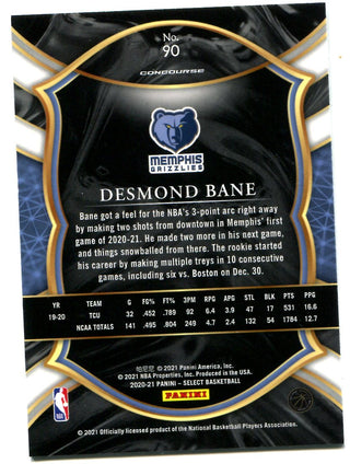 Desmond Bane 2021 Panini Select #90 Concourse Rookie Card