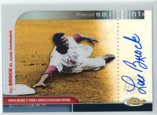 Lou Brock Autographed 2003 Topps Finest Moments Card #FMA-LB