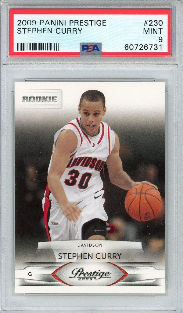 Steph Curry 2009 Panini Prestige Rookie Card #230 (PSA Mint 9)