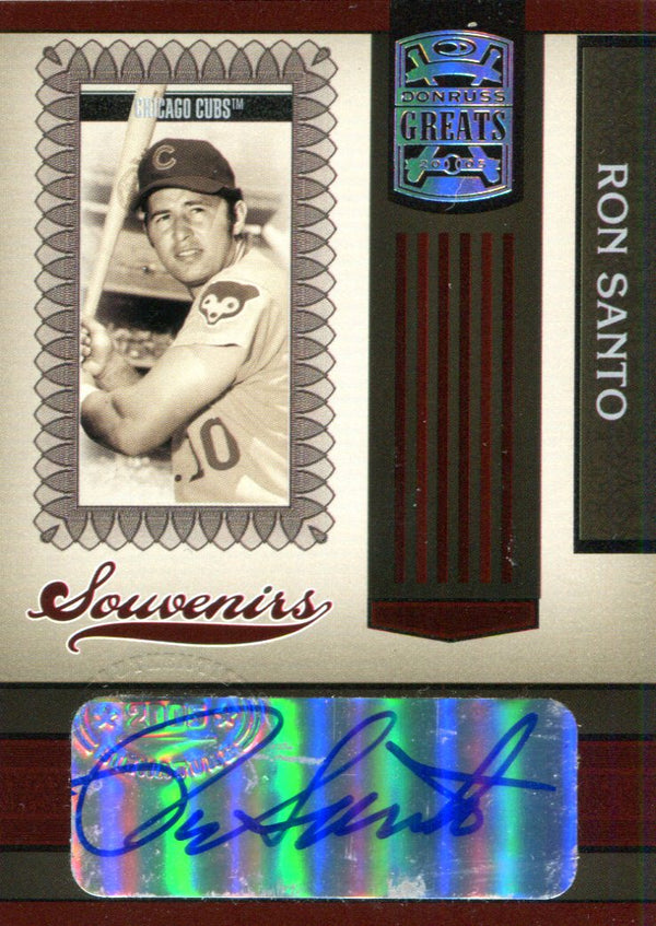 Ron Santo Autographed 2005 Donruss Greats Souvenirs Card