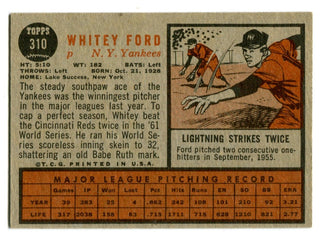 Whitey Ford 1962 Topps #310 Card