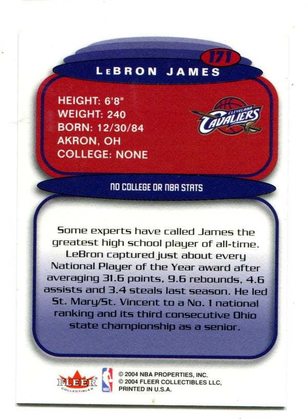 Lebron James Fleer Ultra #171 RC