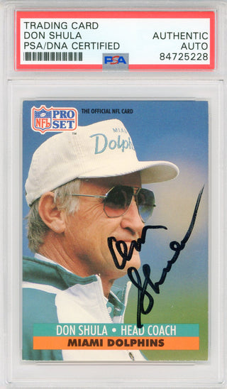 Don Shula Autographed 1991 Pro Set Card #216 (PSA Auto)