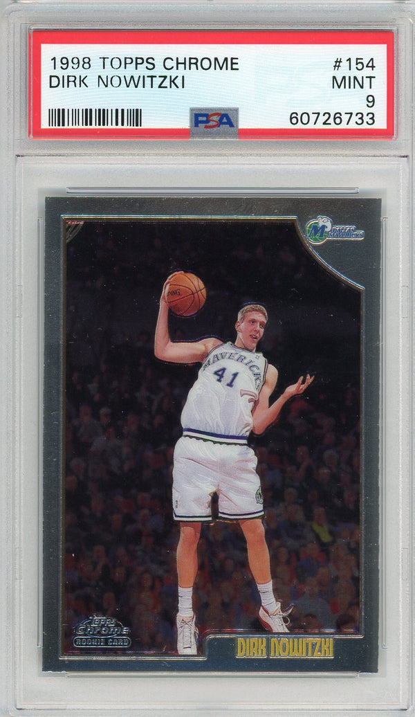 Dirk Nowitzki 1998 Topps Chrome Card #154 (PSA Mint 9)