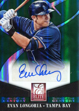 Evan Longoria Autographed 2014 Panini Elite Turn of the Century Card